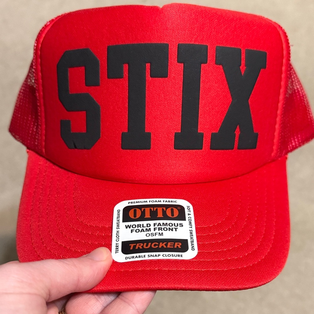 OTTO Red Trucker Hat with Black STIX